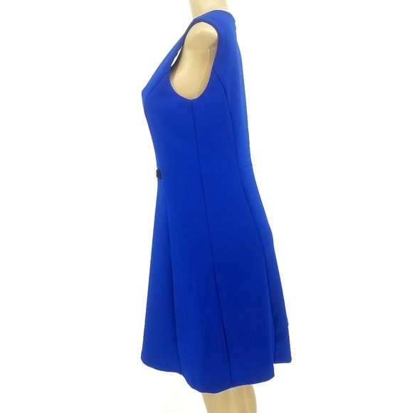 Andrew Marc NY Royal Blue V Neck Beaded Dress 10 - Picture 3 of 7
